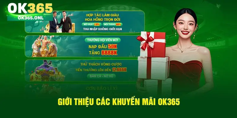 Tổng hợp những ưu đãi thú vị tại nhà cái OK365